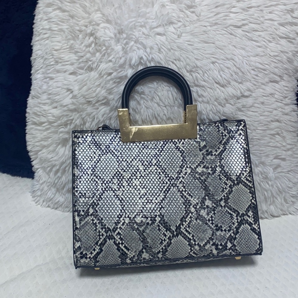 Black and White Snake Skin Bag (comes with strap)